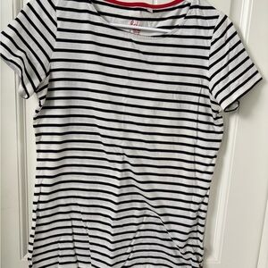 Boden Black and White Striped Short Sleeve Tee